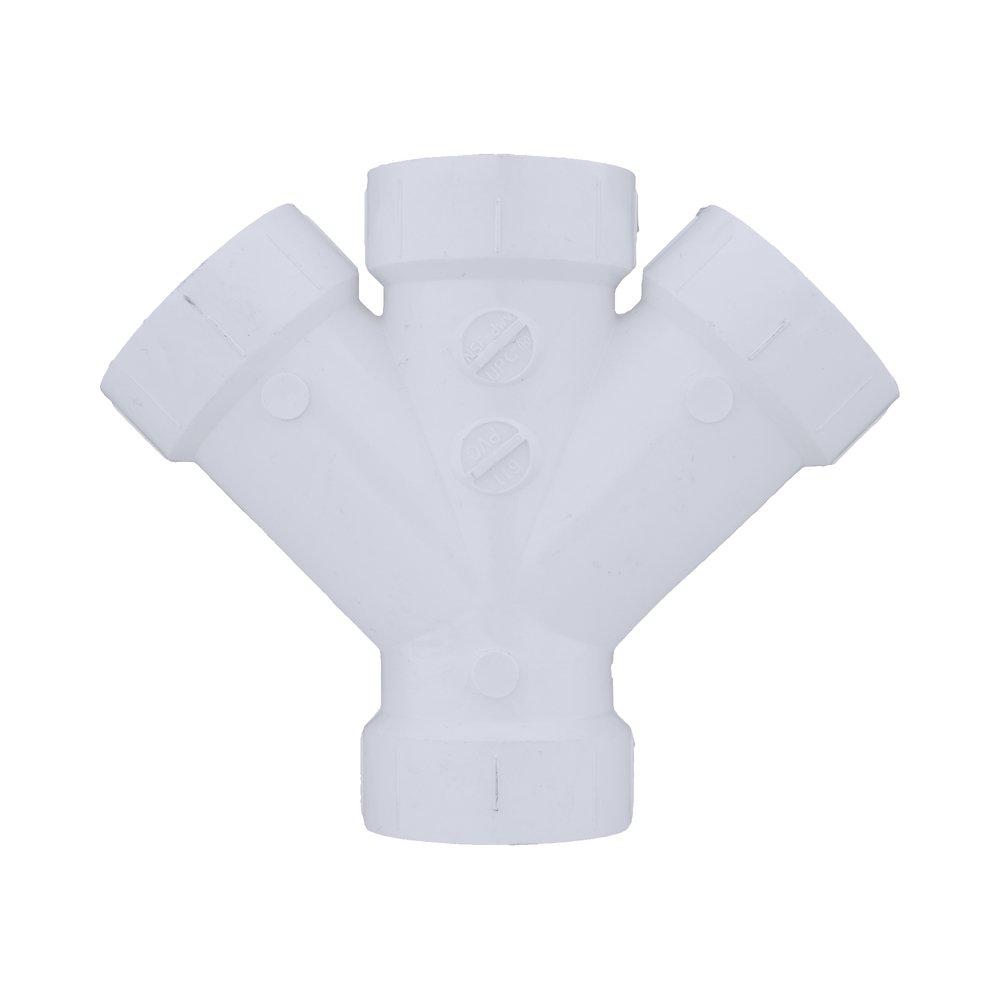 White PVC DWV Double Wye 