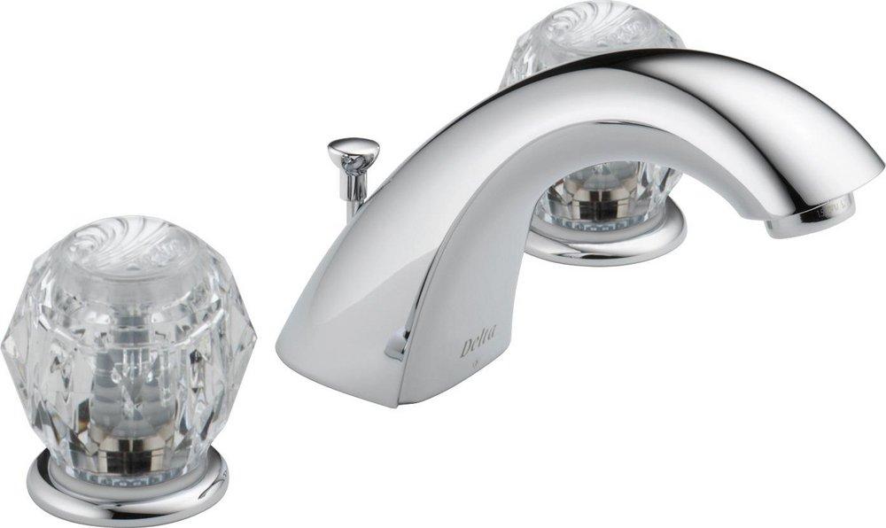 Delta Faucet Chrome Two Handle Widespread Bathroom Sink Faucet 
