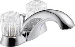 Two Handle Centerset Bathroom Sink Faucet in Chrome