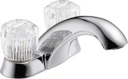 Two Handle Centerset Bathroom Sink Faucet in Chrome