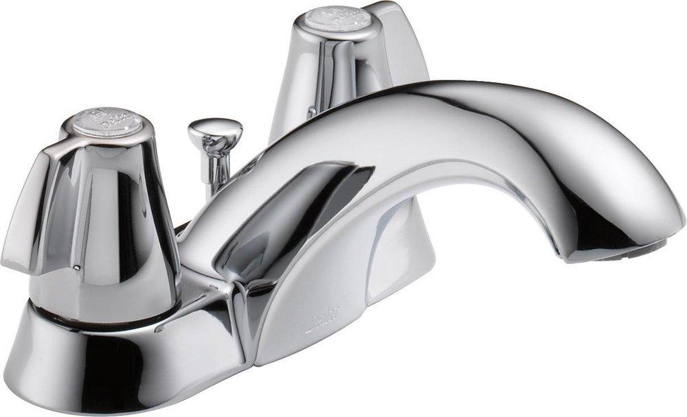 Delta Faucet Chrome Two Handle Centerset Bathroom Sink Faucet 