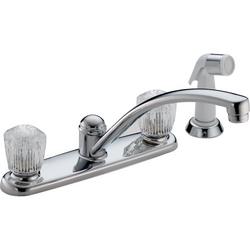 Two Handle Kitchen Faucet with Side Spray in Chrome