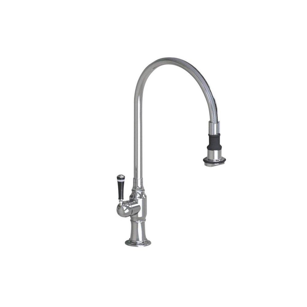 Jaclo Industries Brushed Stainless/Black Single Handle Pull Off Kitchen Faucet 
