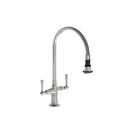 Two Handle Lever Bar Faucet in Polished Stainless