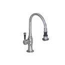 Jaclo Industries Polished Stainless/Black Single Handle Pull Off Kitchen Faucet in Polished Stainless with Black 
