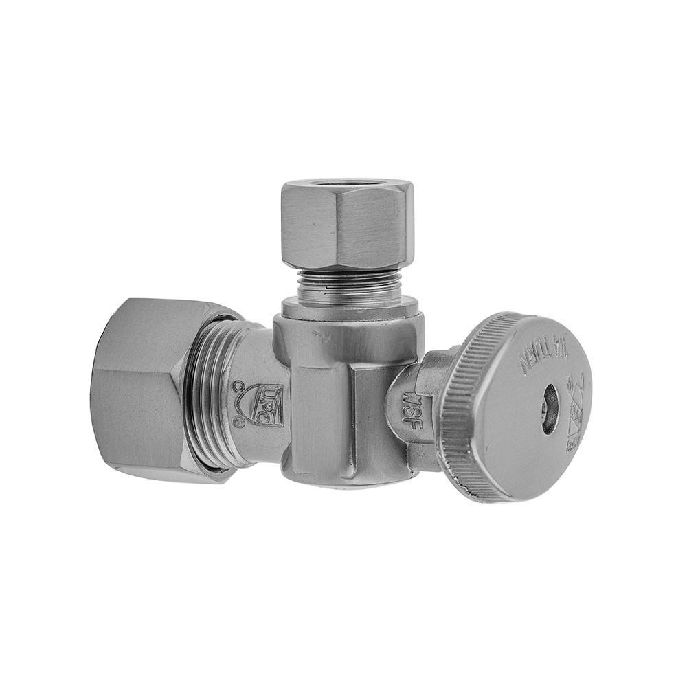 Jaclo Industries Polished Nickel 5/8 x 1/2 in. OD Compression x OD Tube Oval Handle Angle Supply Stop Valve 
