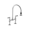 Jaclo Industries Brushed Stainless/Black Two Handle Bridge Pull Off Kitchen Faucet 