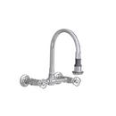 Jaclo Industries Polished Stainless Bridge Two Handle Pull Off Kitchen Faucet 