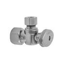 3/8 in. Flanged x OD Tube Oval Angle Supply Stop Valve in Polished Nickel