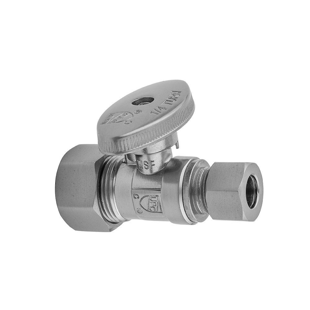 Jaclo Industries Satin Nickel 5/8 x 1/2 in. OD Compression x OD Tube Oval Straight Supply Stop Valve 