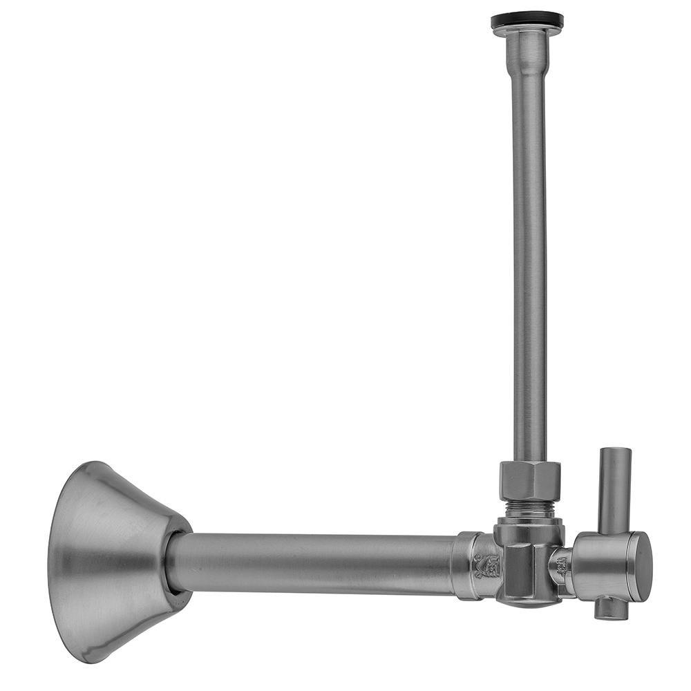 Jaclo Industries Satin Nickel 1/2 x 3/8 in. Copper Sweat x OD Quarter Turn Angle Pattern Toilet Supply Valve Kit with Lever Handle 