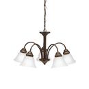 13-3/4 in. 100 W 5-Light Medium Chandelier with Satin Etched in Olde Bronze