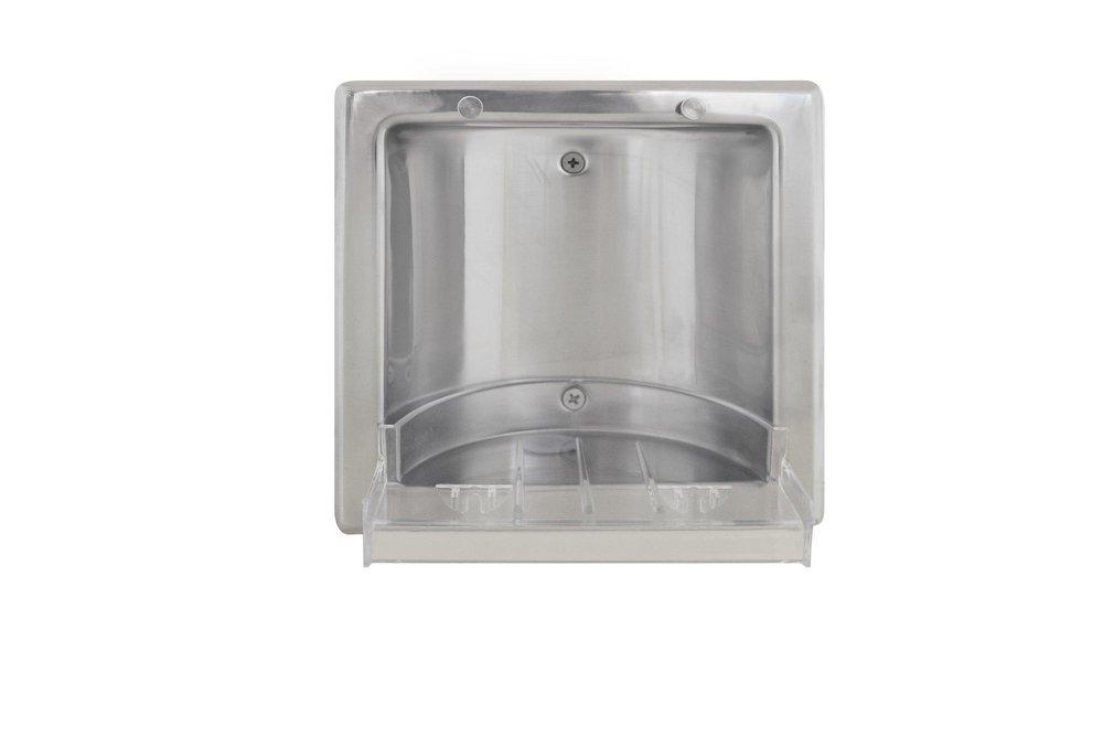 SOAP DISH- Recessed POL Stainless Steel 