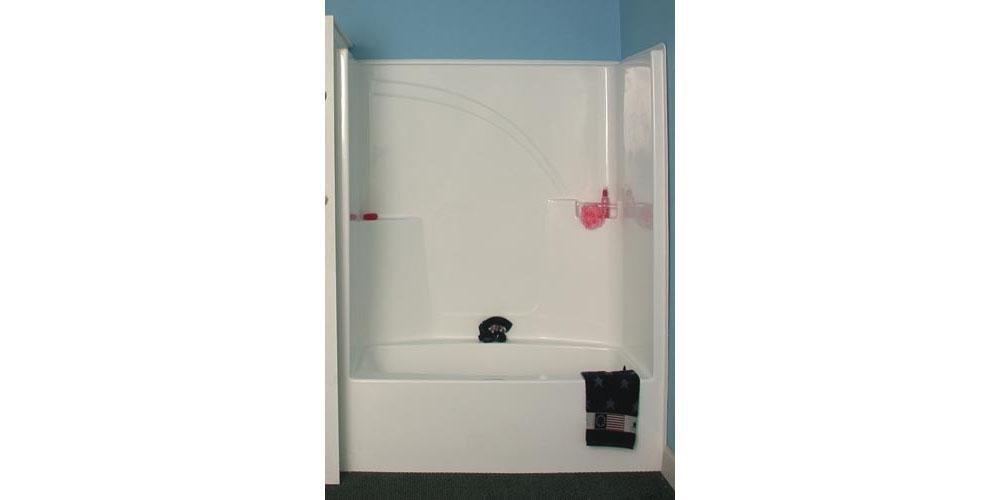 Frontline Manufacturing White 33 x 60 in. Fiberglass Right Hand Tub and Shower 