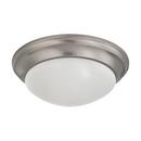 2 Light 60W 14 in. Flush Mount Twist & Lock With Frosted Shade Brushed Nickel
