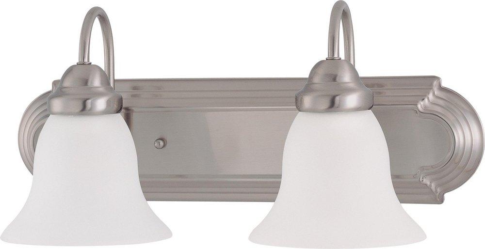 NUVO Brushed Nickel 100W 2-Light Vanity Light Fixture 