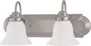 NUVO Brushed Nickel 100W 2-Light Vanity Light Fixture 