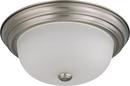 2-Light 13 W Flush Mount Ceiling Fixture with Frosted White Glass in Brushed Nickel