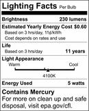 SATCO Cool White T4 Compact Fluorescent Light Bulb with G23 Base 
