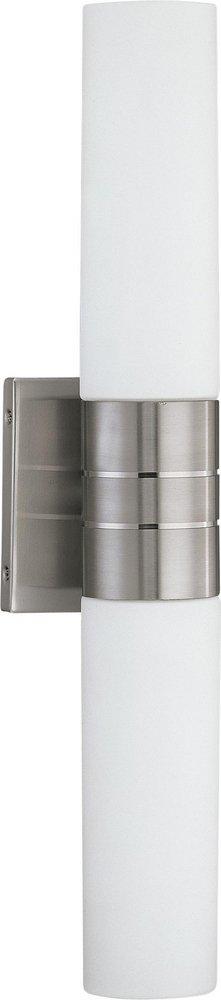 NUVO Brushed Nickel 60W 2-Light Wall Sconce 
