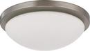11 in. 18 W 1-Light Button Energy Smart Flush Mount with GU24 Included in Brushed Nickel