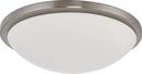 17 in. 13 W 4-Light Button Energy Smart Flush Mount with GU24 Included in Brushed Nickel