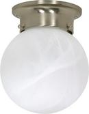 1 Light 6 Ceiling Mount With Alabaster Glass 1 13 Watts