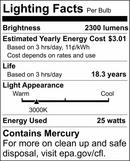 SATCO Warm White T8 Fluorescent Light Bulb with Medium Base 