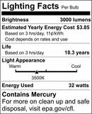 SATCO Neutral White T8 Fluorescent Light Bulb with Medium Base 
