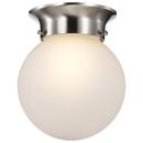 NUVO Brushed Nickel 6 in. 1-Light Ceiling Mount with Frosted White Glass 