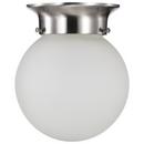 NUVO Brushed Nickel 6 in. 1-Light Ceiling Mount with Frosted White Glass 