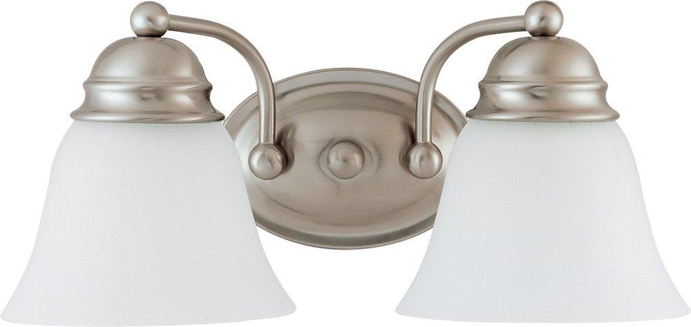 NUVO Brushed Nickel 2-Light Vanity Light Fixture 