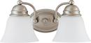 NUVO Brushed Nickel 2-Light Vanity Light Fixture 