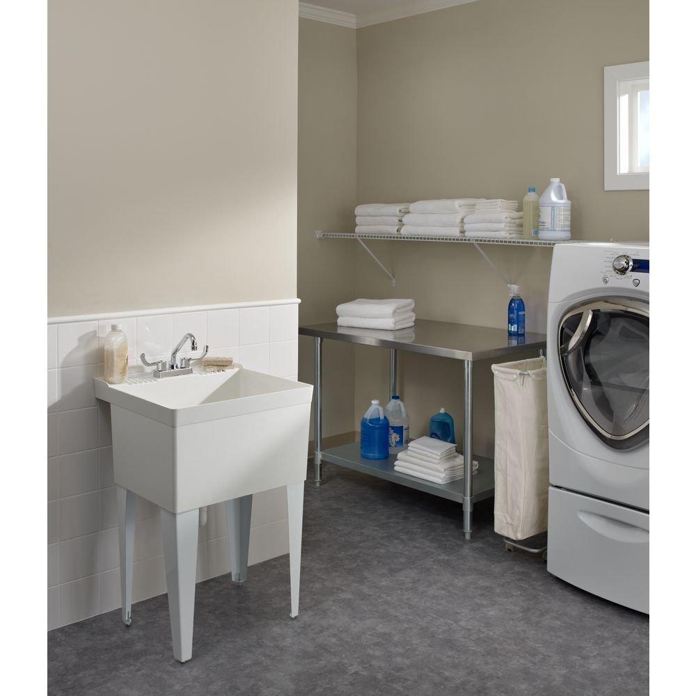 FIAT Products White 23 x 21-1/2 in. Floor Mount Laundry Sink 