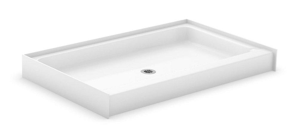 Aker by MAAX White 60 x 33-1/2 in. Shower Base with Center Drain 
