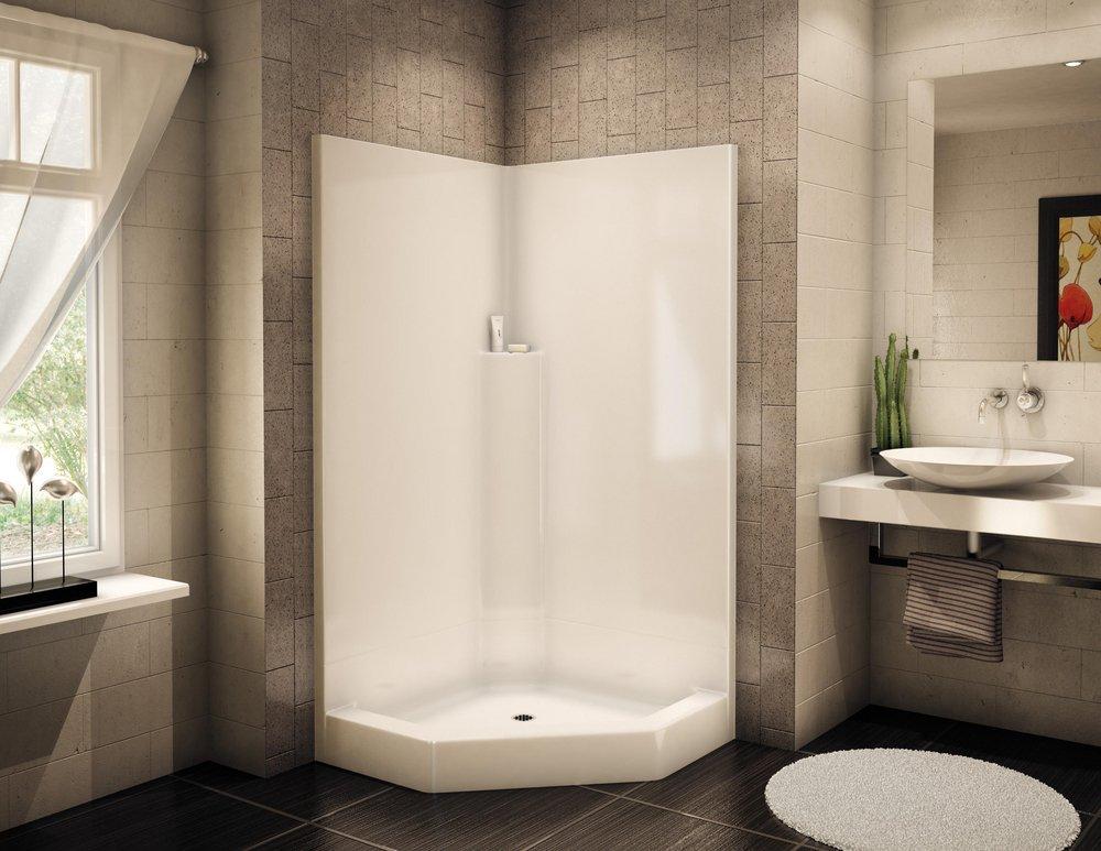 Aker by MAAX White 40-3/8 x 53-1/2 x 78 in. Corner Shower Unit 