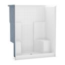 Aker by MAAX White 60 x 36-1/2 in. Fiberglass Tile Shower Unit with Center Drain and Twin Seat 