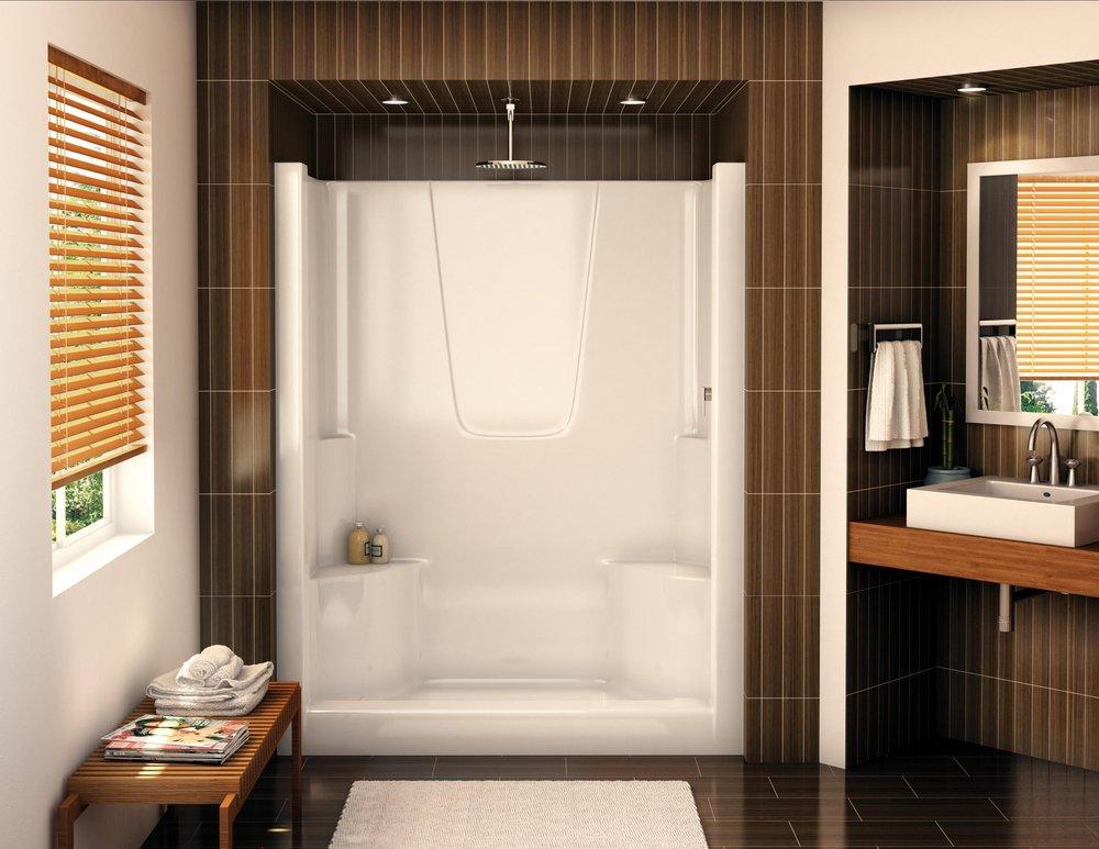Aker by MAAX White 60 x 35-1/2 x 74-1/2 in. Alcove Shower Unit 