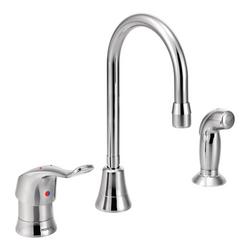 Single Handle Kitchen Faucet with Side Spray in Chrome Plated