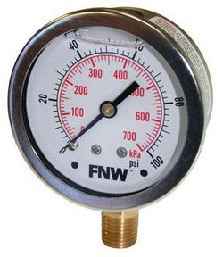 Liquid Filled Pressure Gauge 0-100#