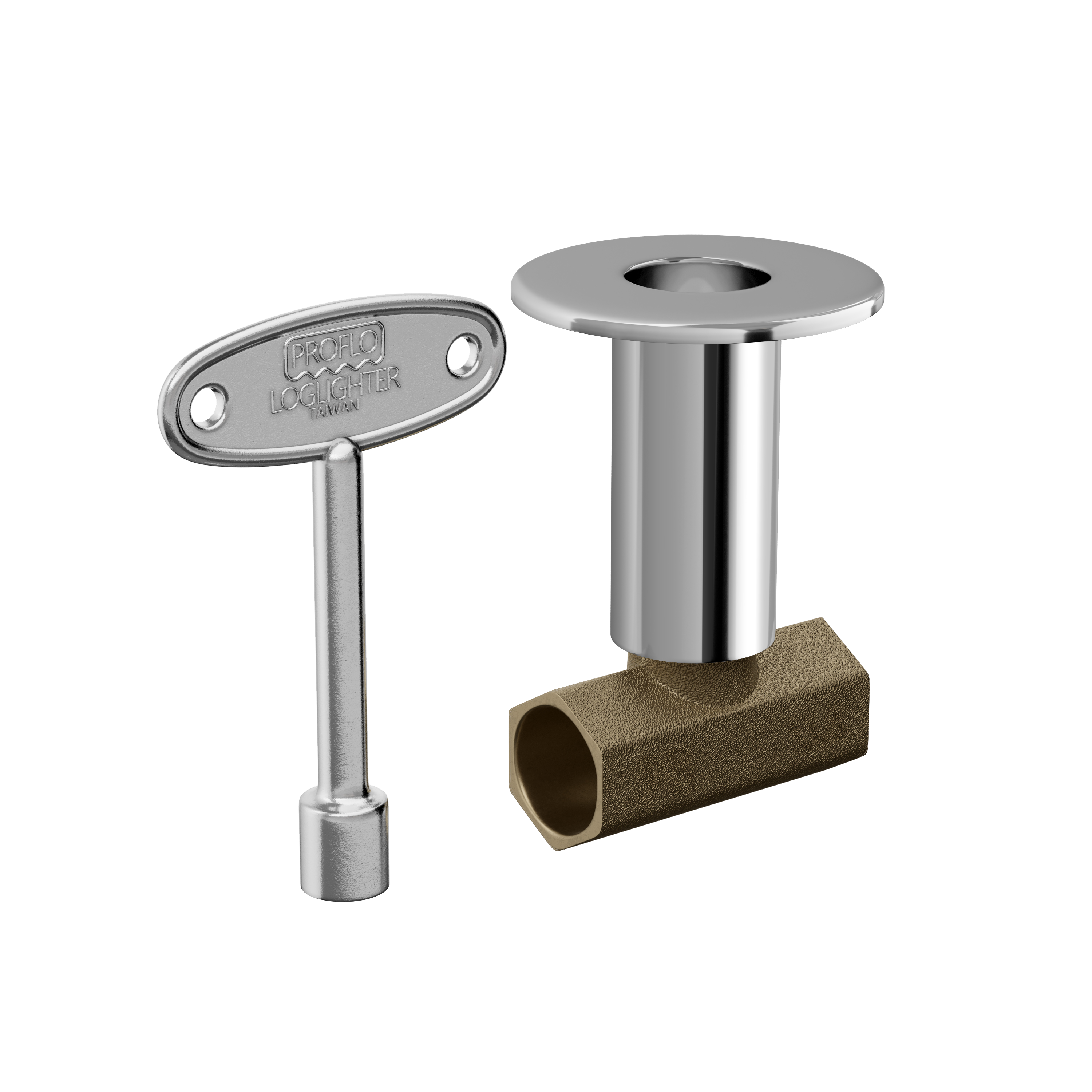 PROFLO&reg; Polished Chrome 1/2 x 2-9/100 in. Straight Log Lighter Valve 