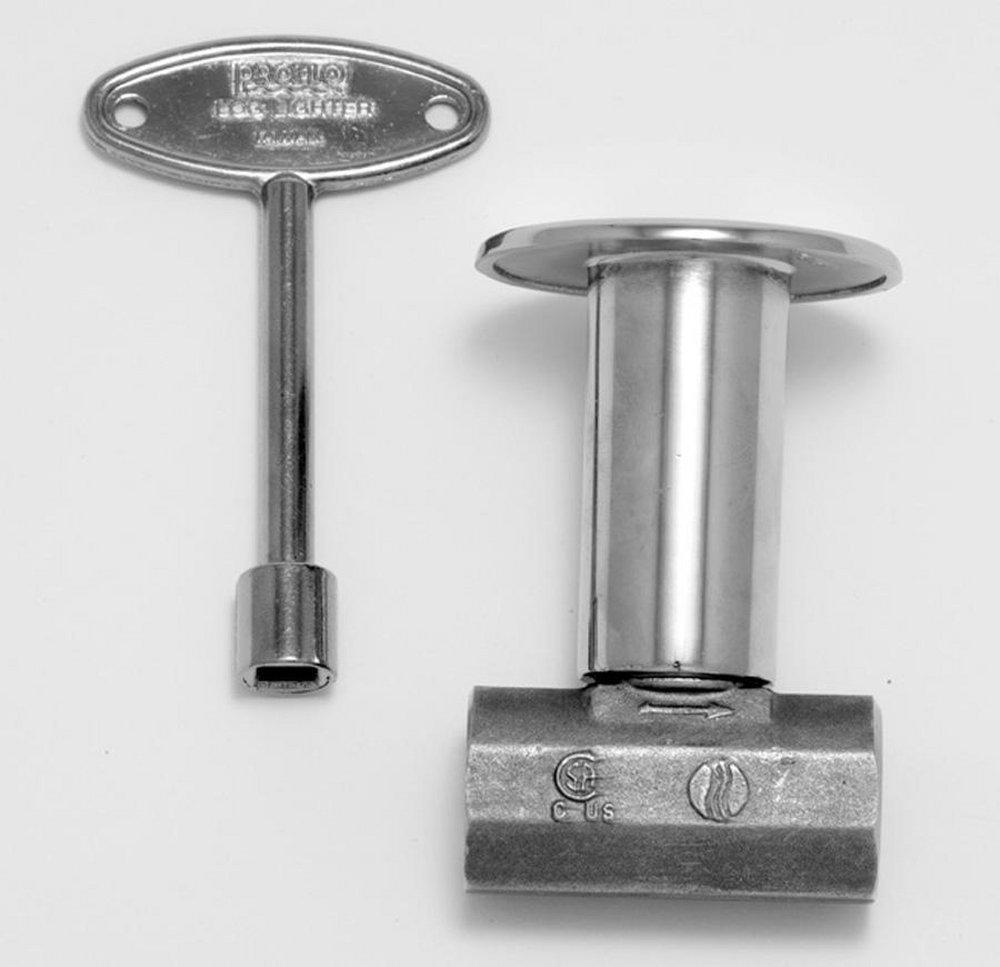 PROFLO&reg; Polished Brass 1/2 x 1-7/50 in. Angle Log Lighter Valve 