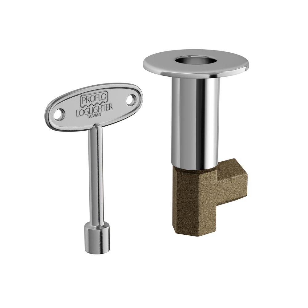 PROFLO&reg; Polished Chrome 1/2 x 1-7/50 in. Angle Log Lighter Valve 