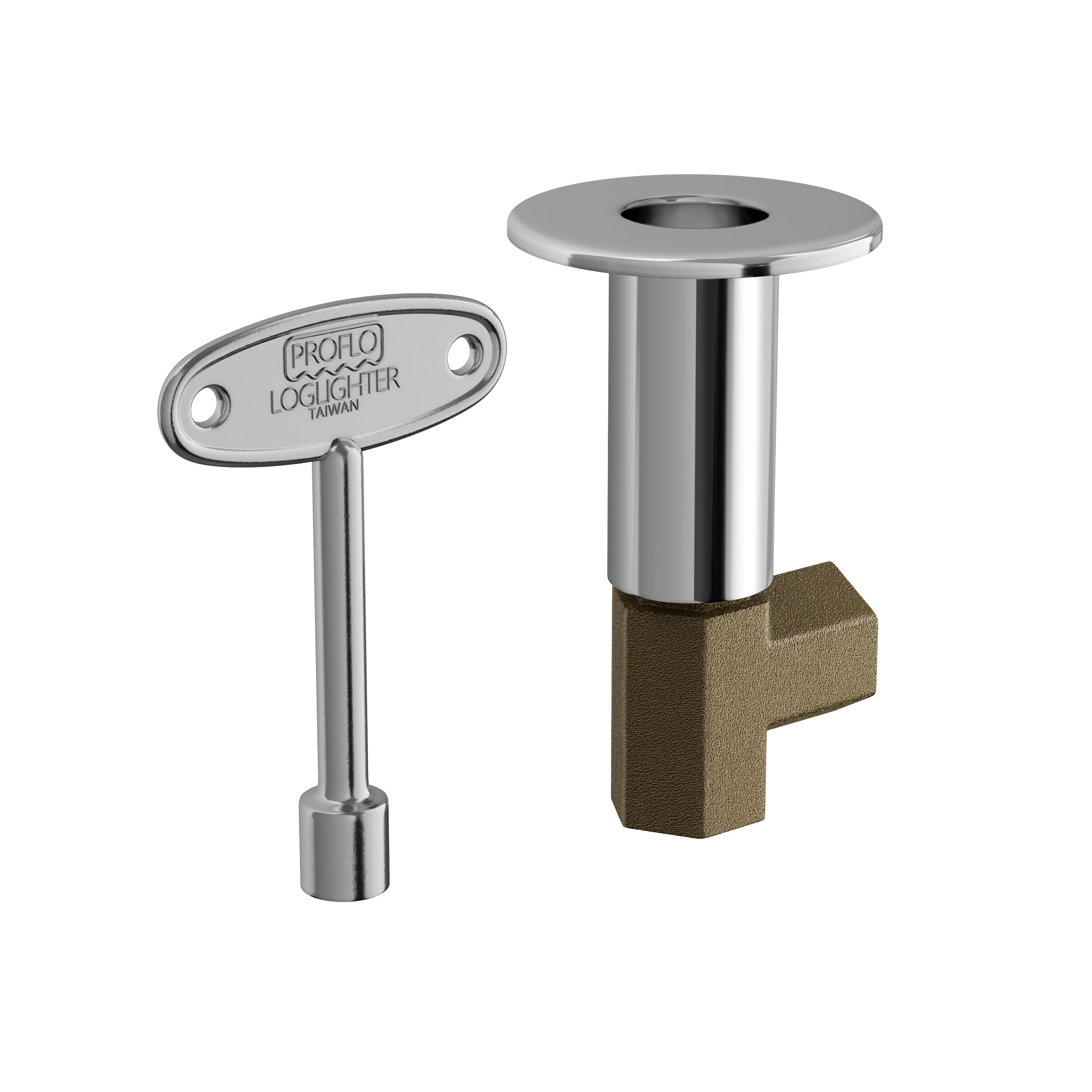 PROFLO&reg; Polished Chrome 1/2 x 1-7/50 in. Angle Log Lighter Valve 