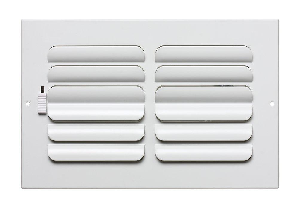PROSELECT&reg; White 6 in. Residential Ceiling & Sidewall Register in White 2-way Steel 