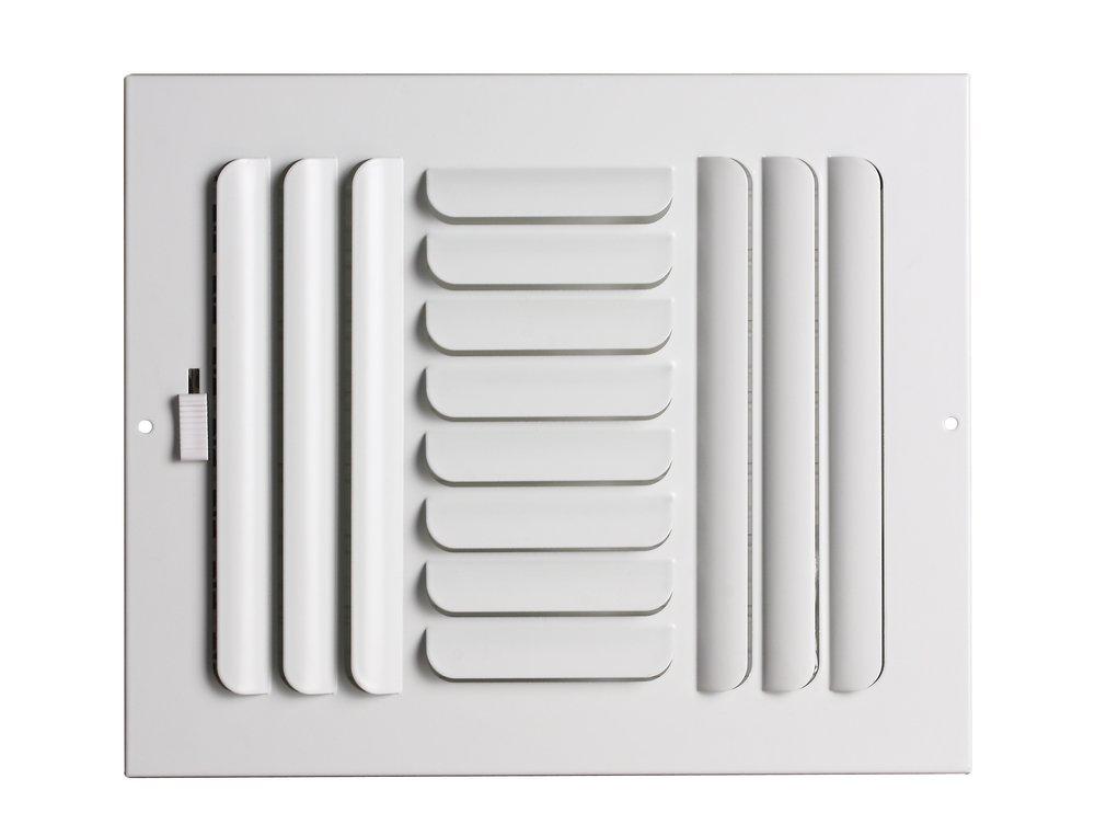 PROSELECT&reg; White 8 in. Residential Ceiling & Sidewall Register in White 3-way Steel 