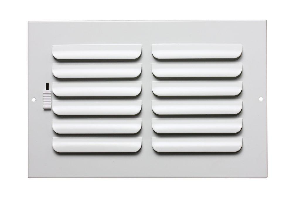 PROSELECT&reg; White 8 in. Residential Ceiling & Sidewall Register in White 1-way Steel 