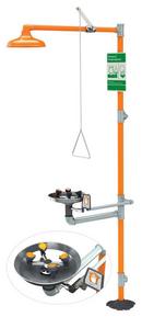 Guardian Equipment Orange Barrier-free Station with Eye/Face Plastic Showerhead 