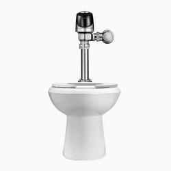 1.6 gpf Elongated Toilet in White and Sensor Flushometer