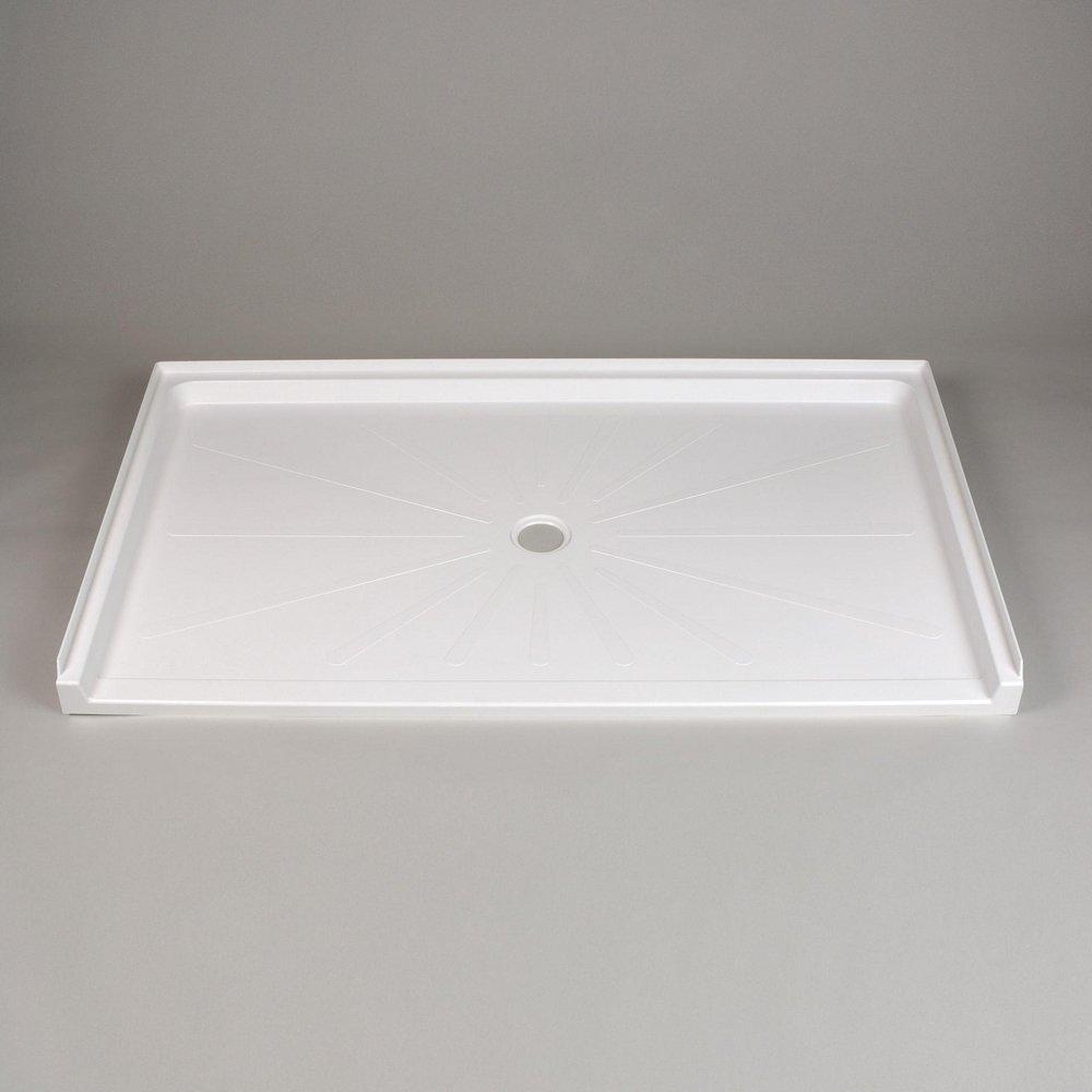 E.L. Mustee & Sons White 65 in. Rectangle Shower Base 